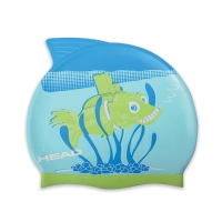Head Meteor Badekappen - Blau/Grün - Motiv: lachender Fisch #