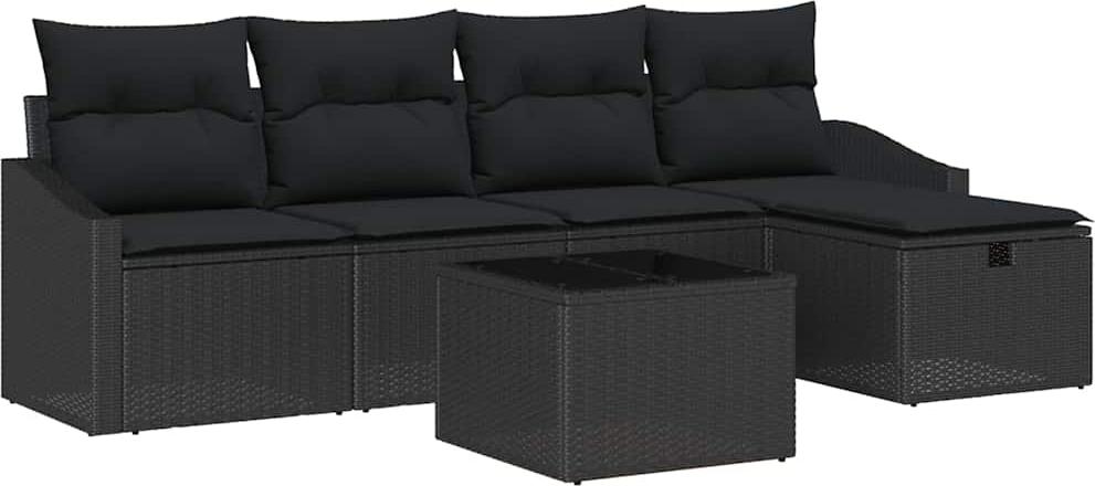 vidaXL Sofa Set 6 stk. Poly-Rattan