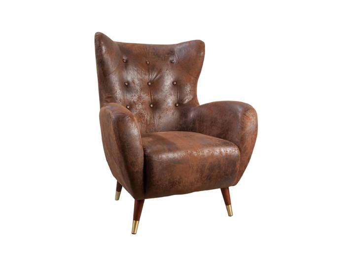 Design Ohrensessel „Don“ Antik Braun Invicta Interiors