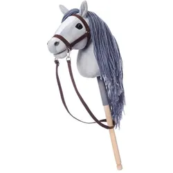 Pferd am Stock HOPPIHORSE Steckenpferd A4 grau