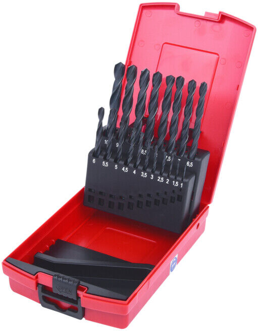 Coffret de forets HSS-R laminés, 19 pcs, en box PVC, 1-10mm ; KS Tools (330.1620)