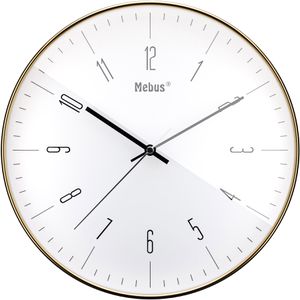Mebus Wanduhr 18951, Kunststoff, analog, Quarzuhr, Ø 30 cm, kupfer, lautlos