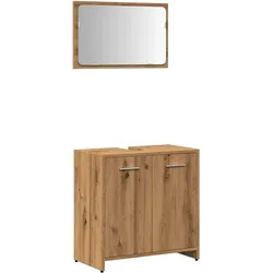 vidaXL Badschrank mit Spiegel Artisan-Eiche Holzwerkstoff