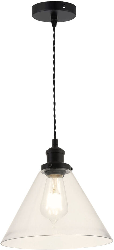 Borough Wharf Aadhiran 1 - Light Cone Pendant Clear/Black