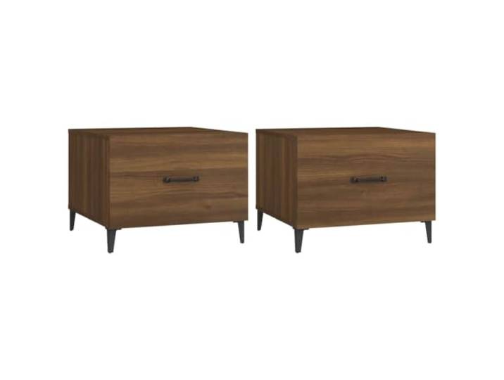 Couchtische aus technischem Holz mit Metallbeinen, 2 Stück, gefärbt
