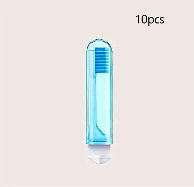 Inspired Finds Portable Folding Travel Toothbrush Set 10pcs Ultra Soft Bristle Toothbrushes For Camping, Hiking & Everyday Use blue
