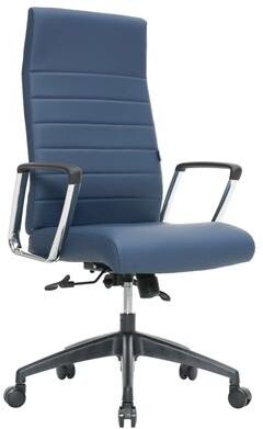 LeisureMod Hilton Modern High Back Ergonomic Leather Office Chair with Adjustable Height, Swivel, and Tilt for Conference or Executive Desk
