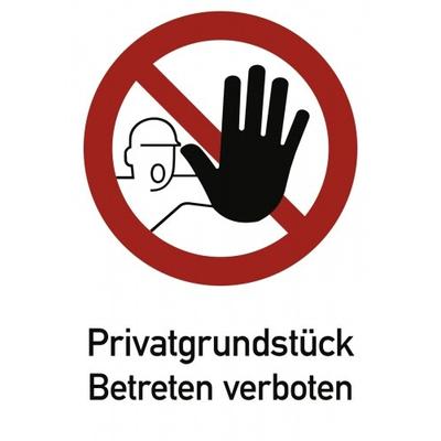 Privatgrundstück Betreten verboten, Kombischild, Alu, 262x371 mm