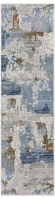 Style Haven Emery Contemporary Abstract Grey/ Blue Mixed-Pile Area Rug