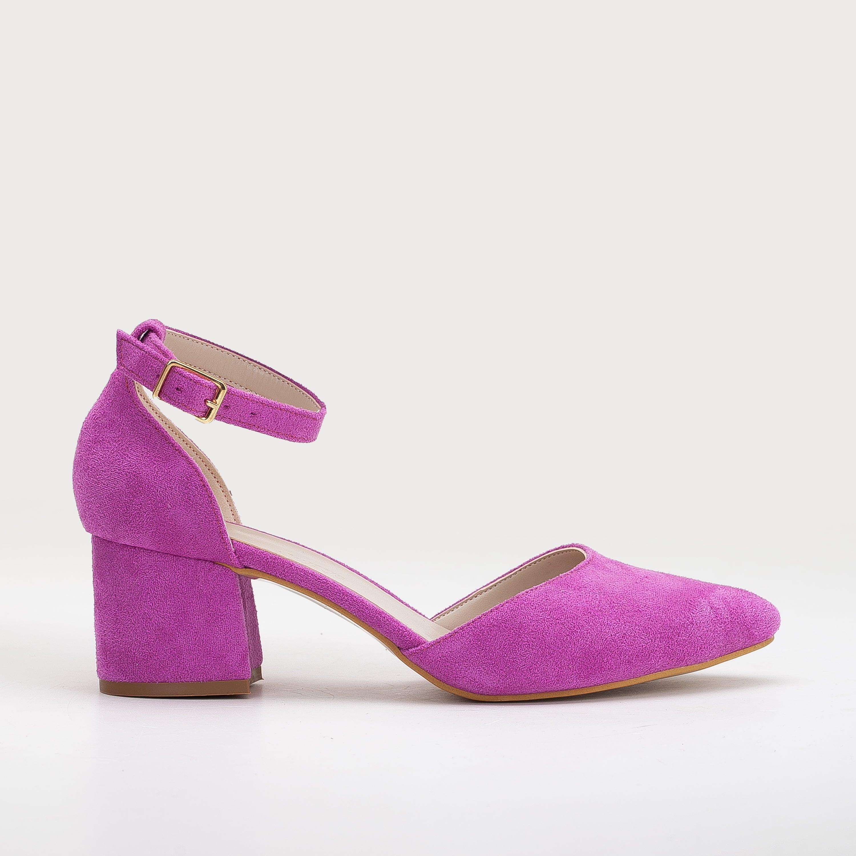 Forever & Always Marcelle Pumps mit niedrigem Blockabsatz - Fuchsia