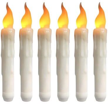 Uplift Treasures Flameless LED Floating Taper Candles Set For Party Decor 6pcs