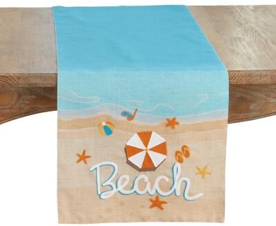 Saro Lifestyle "Linen Blend Beach Table Runner - 16""x70"""