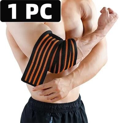 Uplift Essentials Adjustable Weightlifting Elbow Support Straps orange