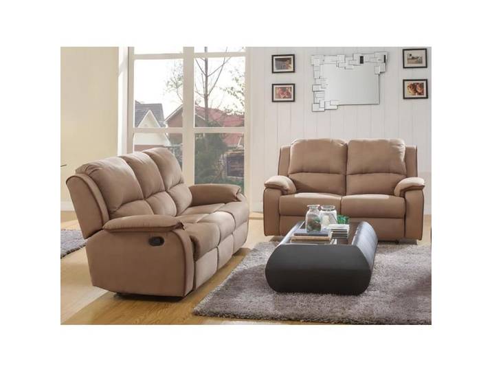 Canapés 3 places et 2 places relax en microfibre HERNANI - Taupe