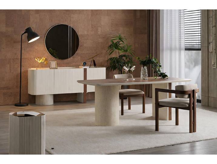JVmoebel Essgruppe Elegantes Möbelset: Esstisch, 2 Stühle, Konsole, Spiegel und Tisch, (6-tlg)
