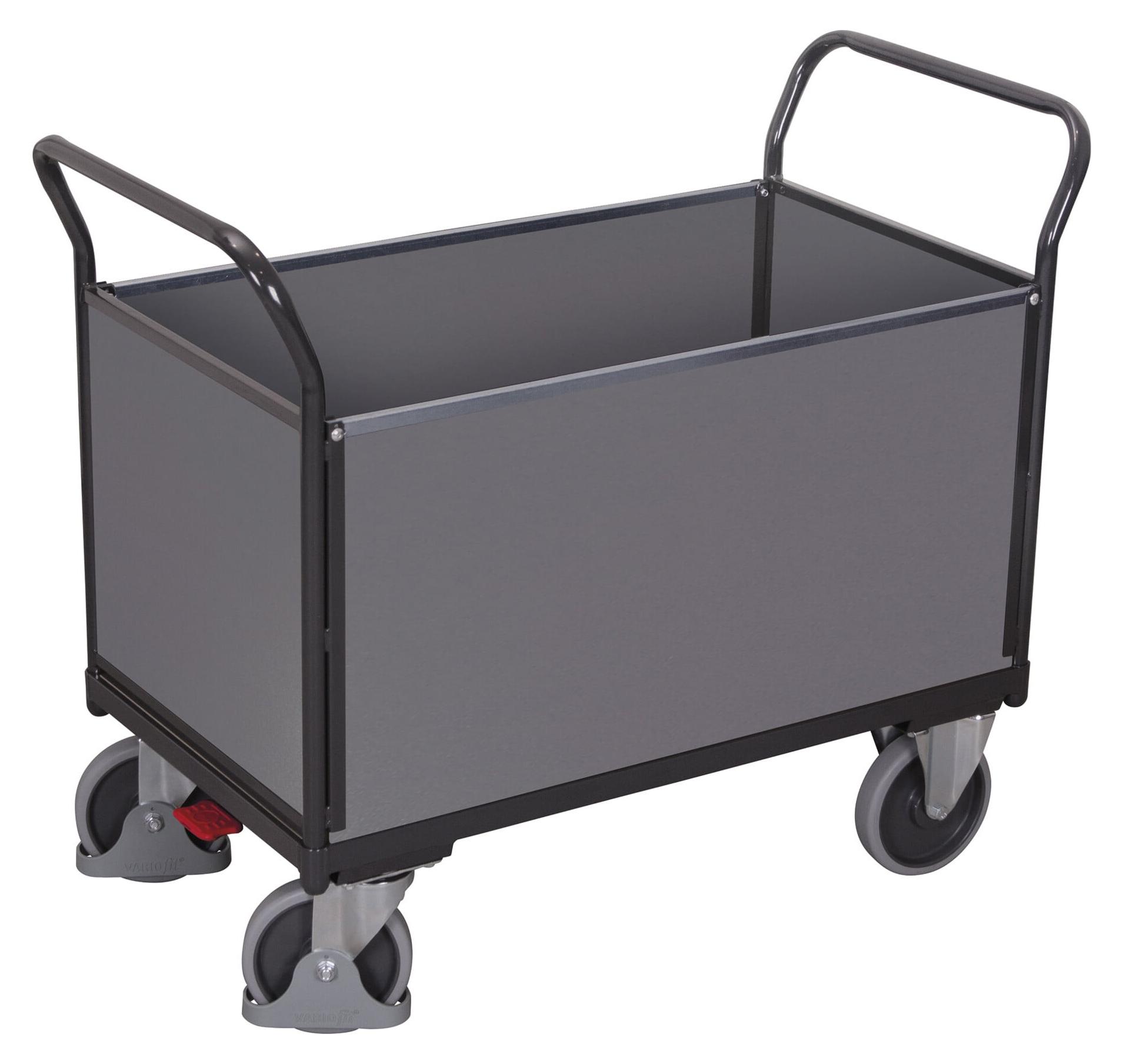 VARIOfit Vierwandwagen mit Holzwänden 1000x550mm Anthrazitgrau RAL 7016