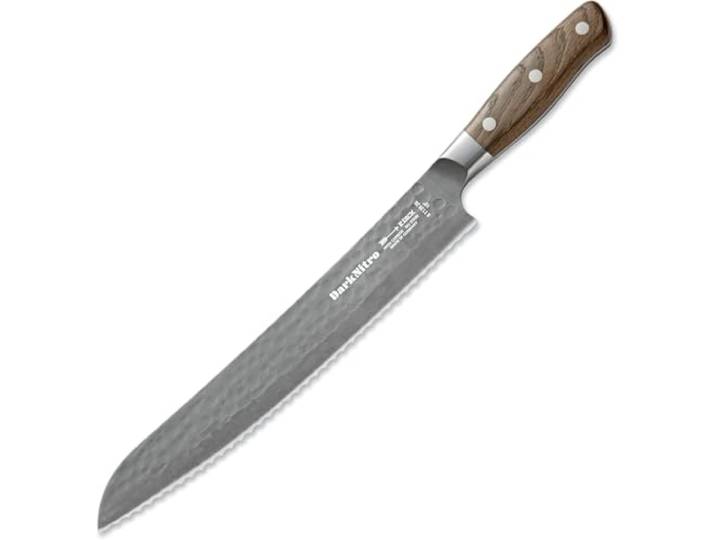 F. DICK Brotmesser DarkNitro 26 cm - rostfrei, Klinge extra scharf, Wellenschliff, Sägemesser Hammerschlag & Eichenholzgriff - Spezialstahl Küchenmesser - Profi Messer Made in Germany - 81139262