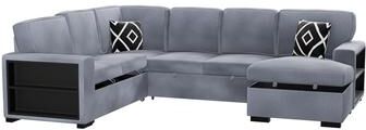 Simple Relax 4-Piece Boucle Upholstered Convertible Sectional with Built-in Shelf in Gray