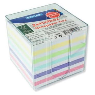 Stylex Zettelbox, farbiges Papier, FSC (80 x 90 mm) (91980)