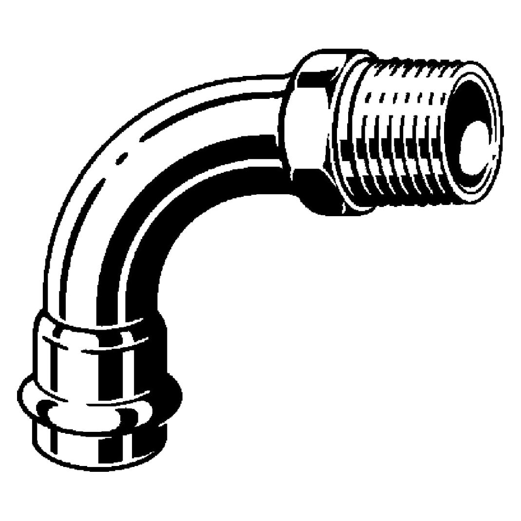 Viega Prestabo Biegen 1/2 "x18 mm90 Grad aus unlegiertem StahlHülse / Nippel, SC-Kontur (Winkelverbindung) (558420)
