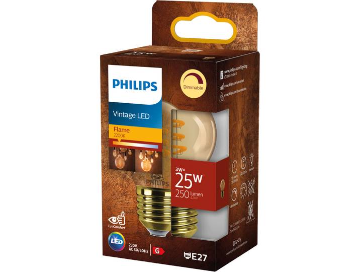 Philips LEDclassic Lampe Gold ersetzt 25W, E27, warmweiß (2200 Kelvin), Dekolampe, dimmbar - LED - Lichtfarbe: Warmweiss - Material: Glas- LED