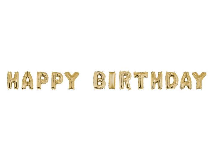 Rayher Folienballons Happy Birthday Gold 40 cm 13 Stück