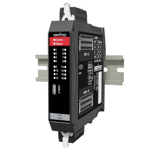 Deditec UC-USB-O16 Eingangsmodul USB-C Anzahl digitale Ausgänge: 0 Anzahl digitale Eingänge: 16 Anzahl Relais-Ausgänge: 0 Anzahl