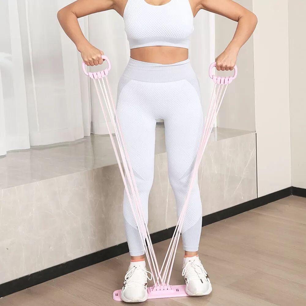 INF Expander de poitrine à 8 tubes avec bande de résistance à pédale - Équipement de fitness à domicile ajustable