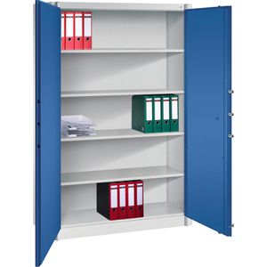 CP-Möbel Aktenschrank Certos, 1180-00, aus Metall, feuerfest, abschließbar, 120 x 195 x 50 cm (B/H/T), blau / lichtgrau