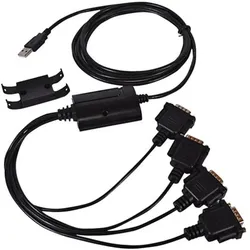 Exsys USB 2.0 zu 4S Seriell RS-232 Kabel (2 m), Schnittstellenkabel
