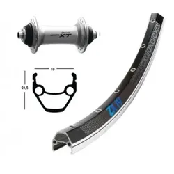 V-Rad 26x1.75Deore XT silb.SSP 36L Exal ZX 19 schw/silb.Niro-Spei.