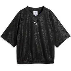 Puma Damen Freizeit / Mode Sommer GJ T-Shirts / Tanks T-Shirts/Tanks ku.Arm Da PUMA SPORT ANIMAL Relaxed AOP Jersey, Größe S in Schwarz Schwarz