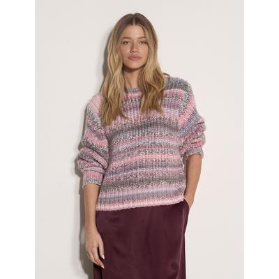 Strickpullover APRICOT "Strickpullover mit U-Boot-Ausschnitt", Damen, Gr. 8, pink, Strick, , Modisch, lässig geschnitten normal, Rundhals, Gerippte Bündchen, Pullover Strickpullover, mit Ombré-Streifen