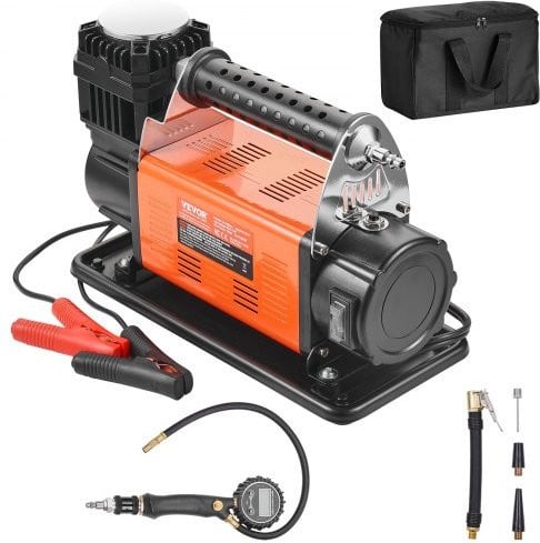 VEVOR 12V Heavy-Duty luchtcompressor met digitale drukmeter en bandenvulset, 7,06 CFM, 150 PSI, B/D/H: 33,0 x 22,4 x 15,0 cm