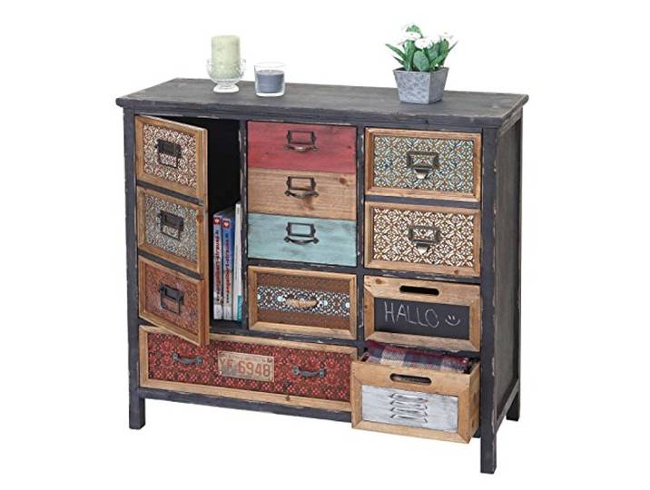 Mendler Apotheker-Schrank HWC-A43, Tanne Holz massiv Vintage, 84x90x32cm