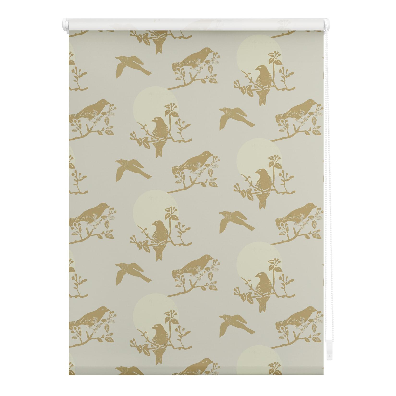 Lichtblick Rollo Klemmfix, ohne Bohren, blickdicht, Moon Birds - Beige