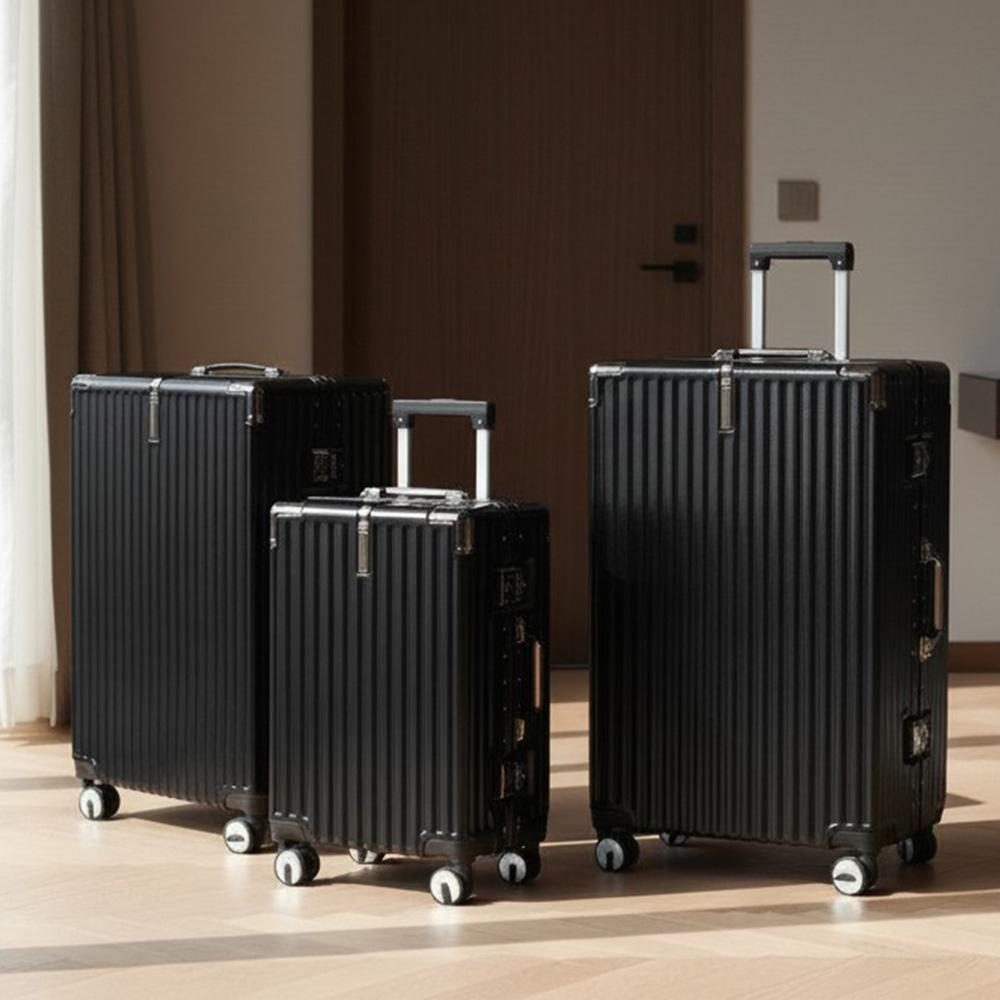 Schwarzer Hardshell-Koffer Dual 4-Wheel ABS Gepäck Kabinenkoffer