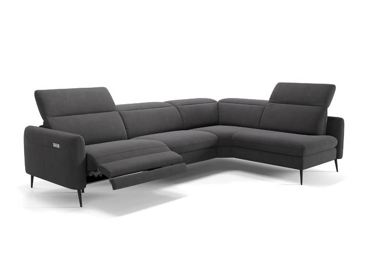 Stoff Wohnlandschaft MESSINA Relaxfunktion Eckgarnitur Eckcouch
