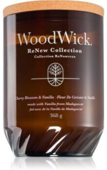 Woodwick Renew Cherry Blossom & Vanilla vela perfumada com pavio de madeira 368 g. Renew Cherry Blossom & Vanilla