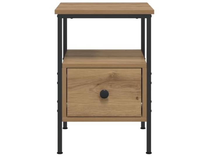 KTHLBRH Nachttische 2 Stück Eiche Handwerk 34 x 36 x 50 cm Holz Kompaktes Design, Eisenrahmen, verstellbare Füße, großer Stauraum, für Schlafzimmer oder Wohnzimmer