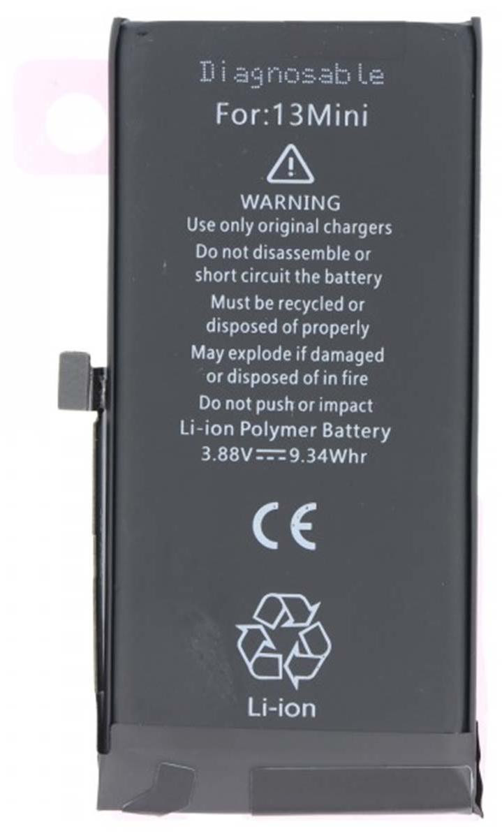 Avizar vervangingsaccu voor iPhone 13 Mini, 2406mAh, zwart