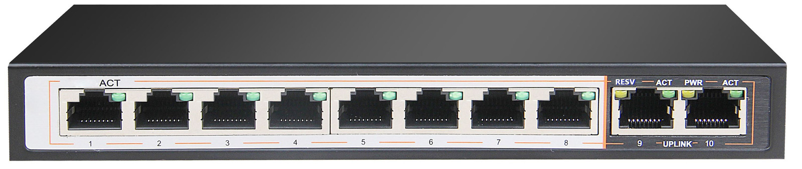 LUPUS 10-poorts Gigabit PoE-switch, zwart