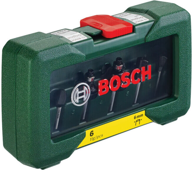Jeu de 6 fraises carbure BOSCH, diamètre : queue 6 mm (2607019464)