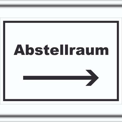 HB-Druck Abstellraum Schild mit Text und Richtungspfeil rechts Lager waagerecht A1 (594x841mm)