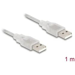 DELOCK USB Kabel A -> A St/St 1.00m transparent