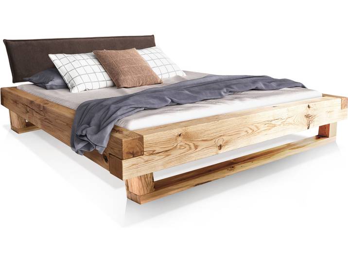 LIAS Balkenbett mit Polsterkopfteil, Holz-Kufenfuß, Material