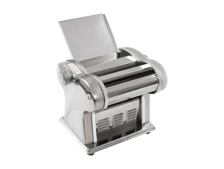 SFTYEI Elektrische Nudelmaschine 2 Messer 8 Stufen für Haushalt Pasta 1,5mm & 4mm Messer, 135W, integriert, stromlinienförmig, Motorkühlung, glatte Walzen, Teigkneten, langlebig