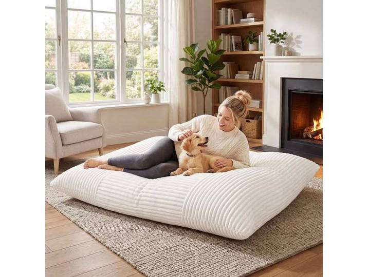 Corduroy Bean Bag convertible lit de sol et fauteuil pouf mousse haute densité pour maison et dortoir