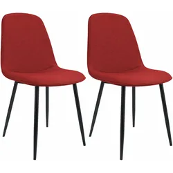 CLP 2er Set Esszimmerstuhl Maryam Stoff   Farbe: rot, Material: Stoff