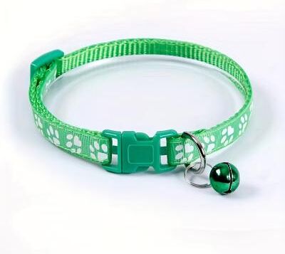 Quick Pick Pro Colorful Cat Collar With Bell Adjustable Kitten Collar For Stylish Everyday Comfort emerald Green